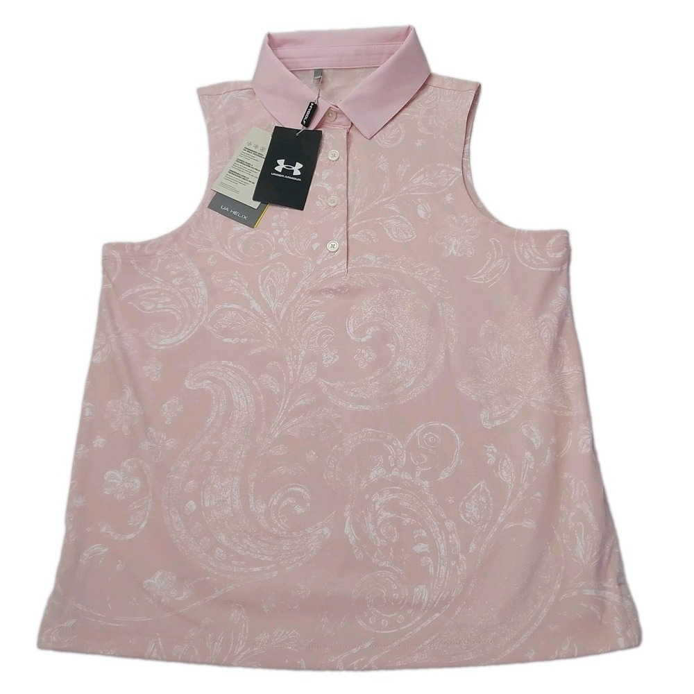 Under Armour Helix Womens Pink Golf Tank Top Shirt Size Medium NWT